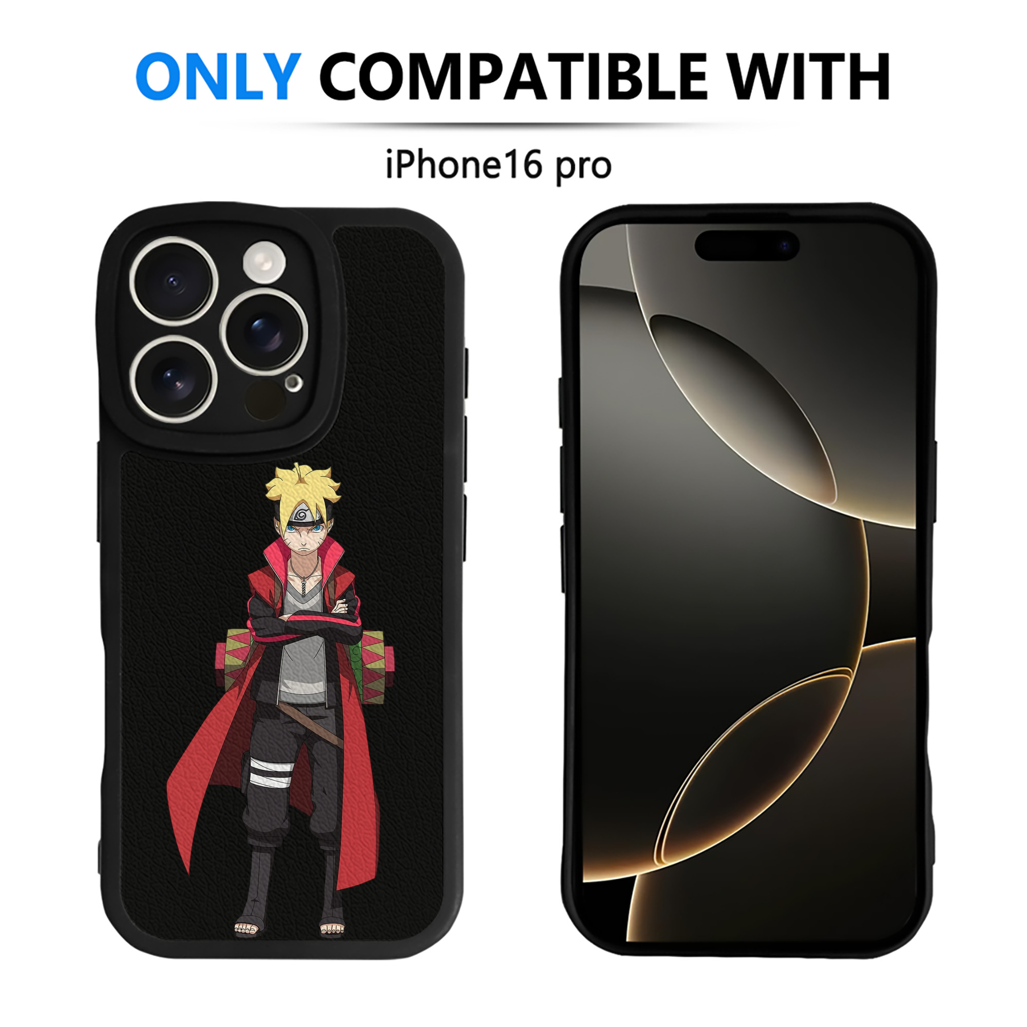 （画像用） NARUTO -ナルト- うずまき ボルト Uzumaki Boruto 【iPhone 16シリーズ対応】シリコンスマホケース（レザー調） 材質：シリコン